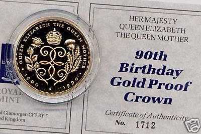 QE II 5 POUNDS 1990 90th BIRTHDAY QUEEN MOTHER